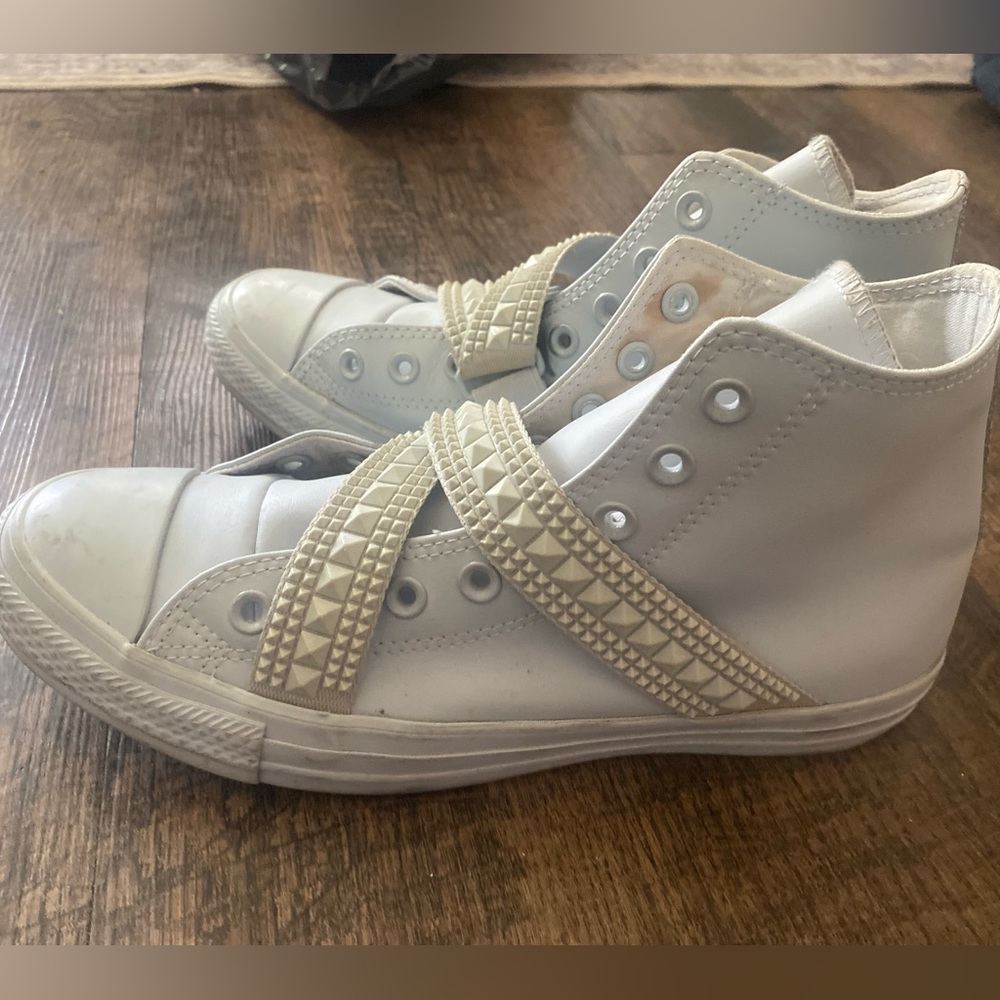 Converse White Studded High-Top Sneakers